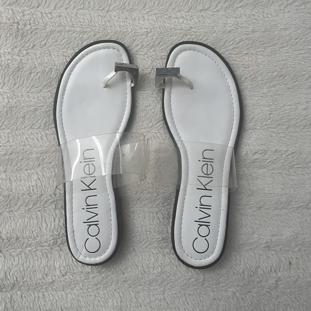 Calvin Klein Perspex Sandals! Like New!
